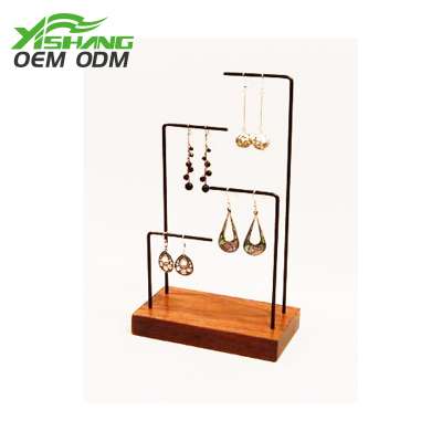 Metal Wood Jewelry Display Stand For Jewelry Brand Logo Welcome