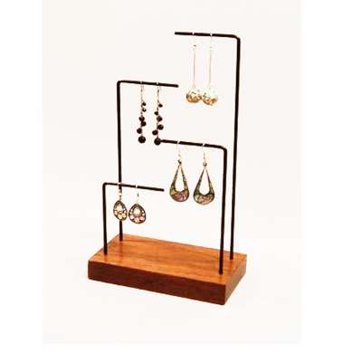 Customized Beautiful Smooth Wooden Display Rack Stand Logo Earring Unit