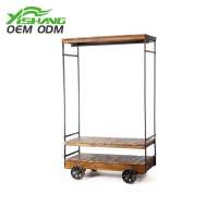 Customized supplier kids wooden case clothing display racks